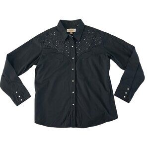 Shyanne Womens Black Embroidered Bling Western Shirt Snap XXL Country Rodeo NWOT